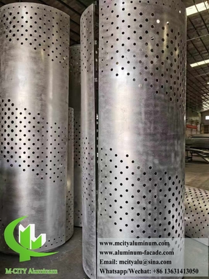 Metalen bekleding kolom schermpaneel met perforatie patroon aluminium plaat