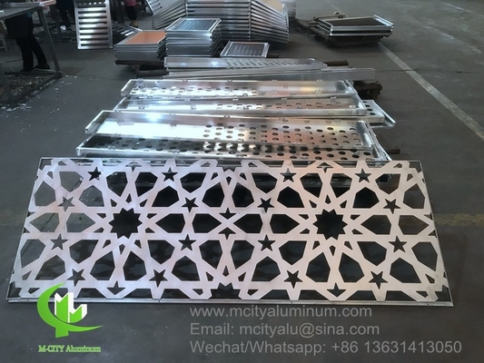 Metalen aluminium laser gesneden paneel met start patronen perforatie gebruikt voor het bouwen van gevel moslim stijl