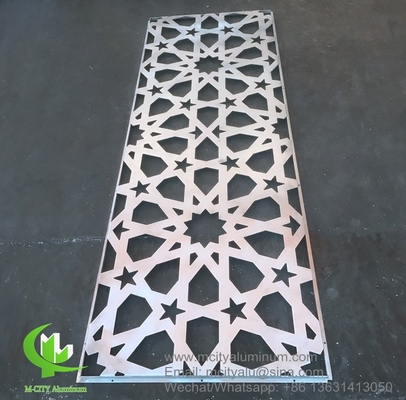 Metalen aluminium laser gesneden paneel met start patronen perforatie gebruikt voor het bouwen van gevel moslim stijl