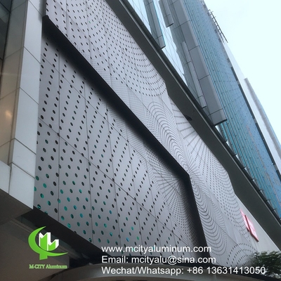 met poedercoating Metalen aluminium geperforeerd niet-standaardpaneel voor de buitenkant van gebouwen