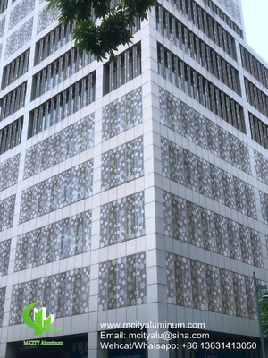 PVDF Metalen aluminium perforatiepaneel gebruikt voor de decoratie van gevels van gebouwen