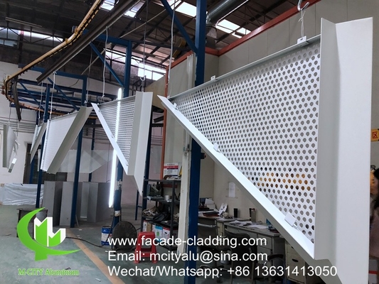 witte kleur Poederbedekte metalen aluminium geperforeerde paneelbekleding voor buitenbekleding van gevel
