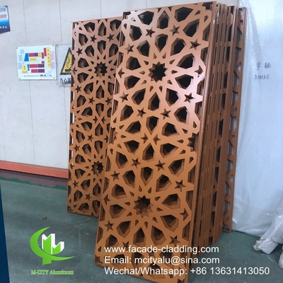 muslimstijl Poederbedekte metalen aluminium holle paneelbekleding voor buitenbekleding van gevels
