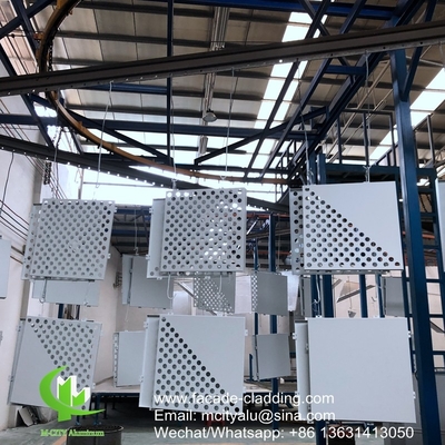 witte kleur Poederbedekte metalen aluminium geperforeerde paneelbekleding voor buitenbekleding van gevel