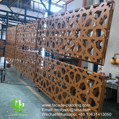 muslimstijl Poederbedekte metalen aluminium holle paneelbekleding voor buitenbekleding van gevels