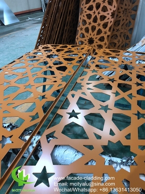 Bruine kleur Gevelbekleding met metalen aluminiumpatroon voor gevelbekleding aan de buitenzijde