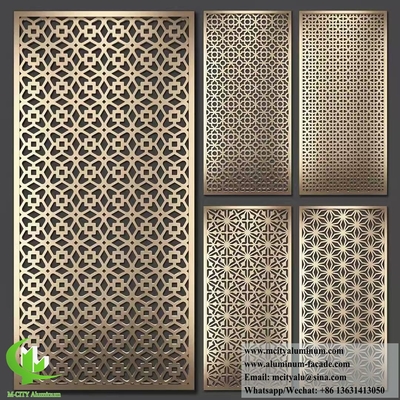 Architectonisch met laser gesneden metalen scherm Aluminiumplaat met graverend patroon