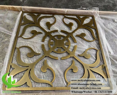 8 mm dikte Aluminium scherm CNC gravure Messing kleur verdeling decoratie