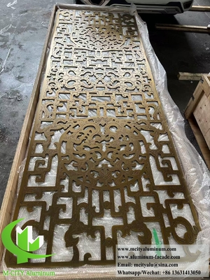 8 mm dikte Aluminium scherm CNC gravure Messing kleur verdeling decoratie