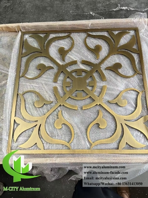 8 mm dikte Aluminium scherm CNC gravure Messing kleur verdeling decoratie