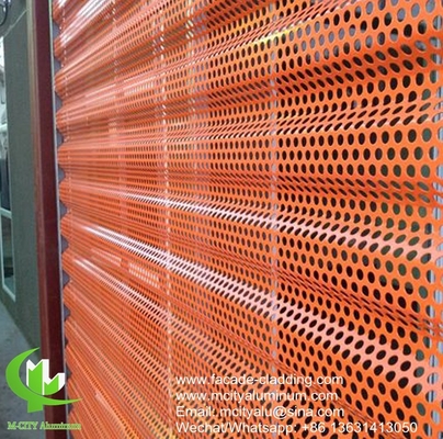 Metalen aluminium panelen met een perforatie-bekleding, poederlaag, voor de buitenkant van de audi gevel
