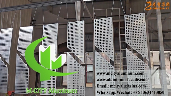 Architectonisch metalen scherm met PVDF-coating met perforatiepatroon