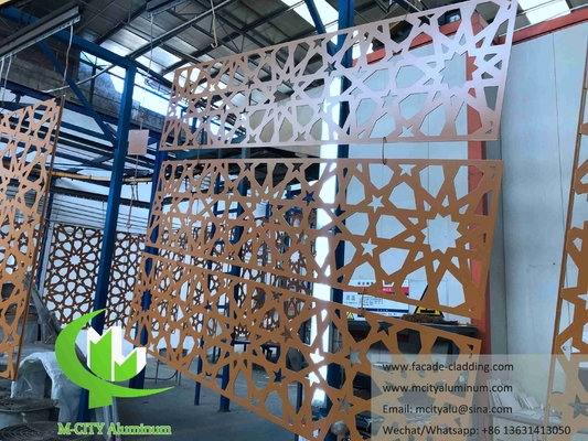 Metalen wandscherm Moskee Mashrabiya aluminium plaat voor muur bekleding gevelsysteem