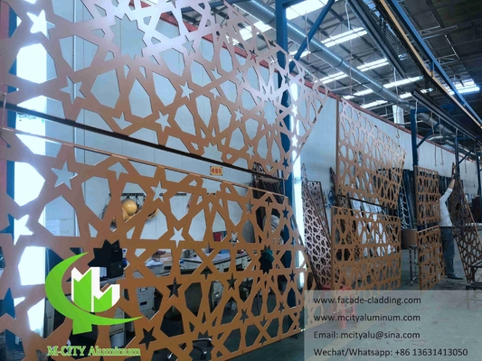 Metalen aluminium scherm laser gesneden plaat Aluminium gevels voor moskee Mashrabiya