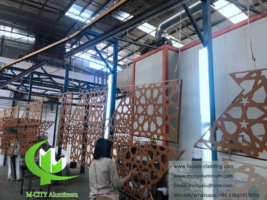 Metalen wandpanelen met laser gesneden aluminium gevels voor moskee Mashrabiya
