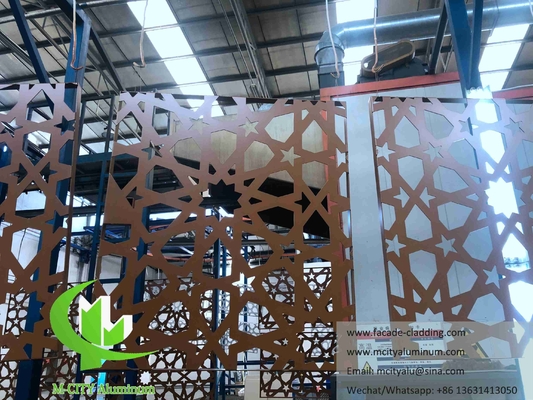 Metalen wandpanelen met laser gesneden aluminium gevels voor moskee Mashrabiya