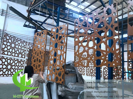 Metalen wandpanelen met laser gesneden aluminium gevels voor moskee Mashrabiya
