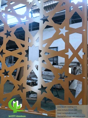 Laser gesneden metalen scherm decoratie voor gevel, hek, handrail decoratie Aluminium materiaal