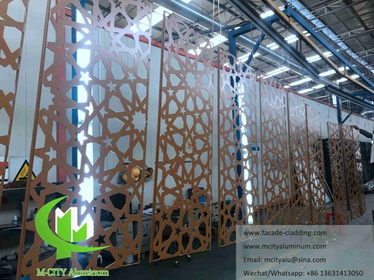 Perforerende metalen gevelpanelen Aluminium scherm Solid aluminium 3 mm dikte poedercoated voor het bouwen van wandbekleding