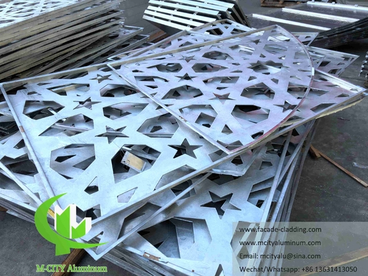 Perforerende metalen gevelpanelen Aluminium scherm Solid aluminium 3 mm dikte poedercoated voor het bouwen van wandbekleding