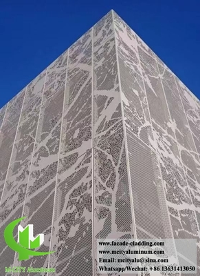 Buitenkant Architectonische aluminium gevel laser gesneden voor wandbekleding Geperforeerd plaat