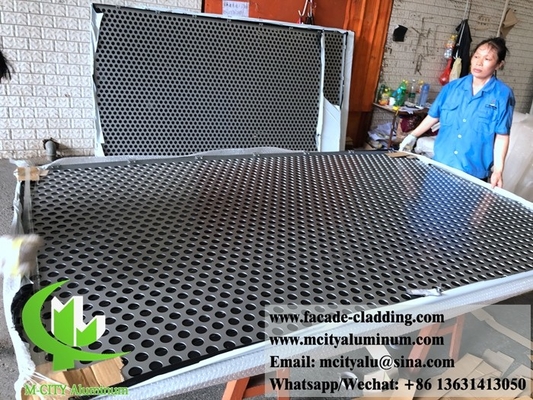 CNC-geperforeerd plaatwerk Buitenaard aluminiumplaat gevelbekleding voor gevelbuitenbekleding