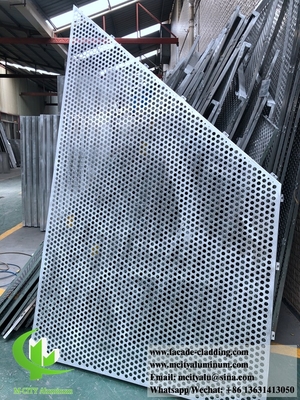 Perforated Metal aluminium panel met ronde gaten patroon perforatie gebruikt voor gebouw gevel