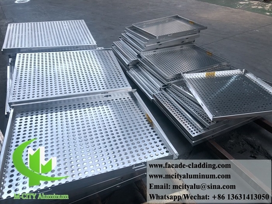 Perforerende metalen gevelpanelen Aluminium scherm Solid aluminium 3 mm dikte poedercoated voor het bouwen van wandbekleding