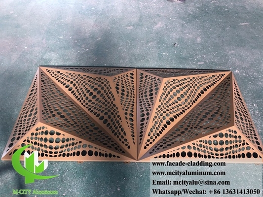 3D geperforeerd plaat Architectonisch aluminium gevel met laser gesneden metaalplaat voor bekleding
