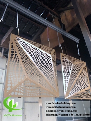 CNC Architectonisch geperforeerd plaat buiten aluminium plaat gevel bekleding 3 mm gevouwen