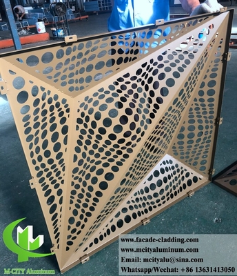 3D geperforeerd plaat Architectonisch aluminium gevel met laser gesneden metaalplaat voor bekleding