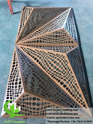 3D geperforeerd plaat Architectonisch aluminium gevel met laser gesneden metaalplaat voor bekleding