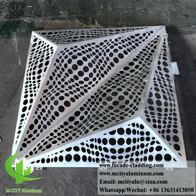 CNC Architectonisch geperforeerd plaat buiten aluminium plaat gevel bekleding 3 mm gevouwen
