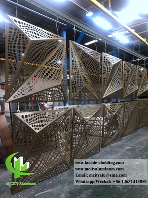3D gevouwen aluminium panelen voor gebouw gevel aangepast metaalplaat
