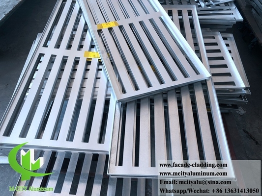 Architectonische metalen gevel bekleding plaat Hout Graan Kleur AC Louver Panel Voor zonnescherming