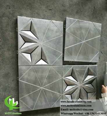 3D gevouwen aluminium panelen voor gebouw gevel aangepast metaalplaat