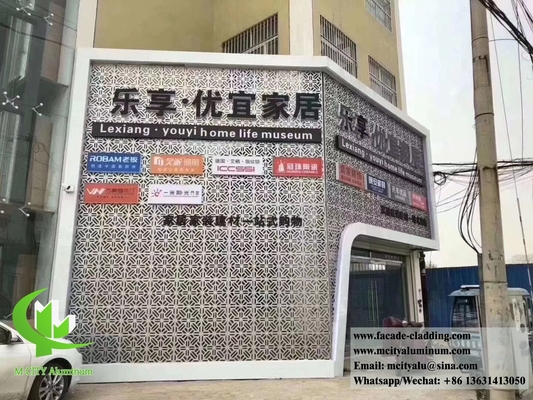 Gepoeferde bekleding van aluminium gevelpaneel met metaalplaatpoeder, bekleed met poeder voor winkelmuurversiering