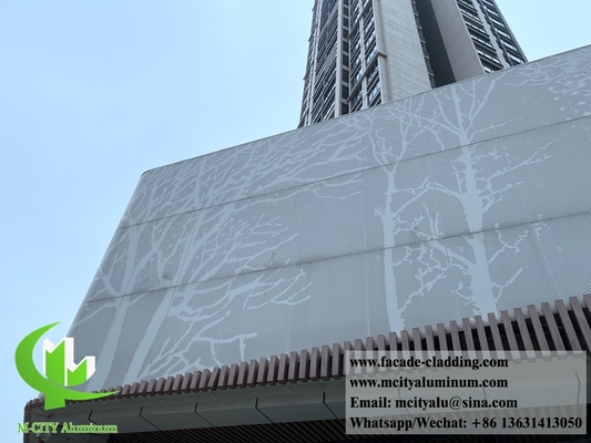 Aluminium geperforeerd scherm metalen paneel voor wandbekleding en gevelboompatroon