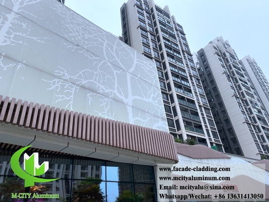 Aluminium geperforeerd scherm metalen paneel voor wandbekleding en gevelboompatroon