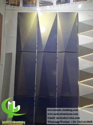 3D-vorm aluminium gevels met metalen scherm aluminium wandbekleding poeder gecoat