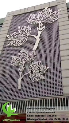 3D-vorm aluminium gevels met metalen scherm aluminium wandbekleding poeder gecoat