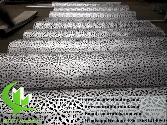 Platte metalen panelen aluminium bekleding decoratie voor kolommen ronde vorm met laser gesneden ontwerp