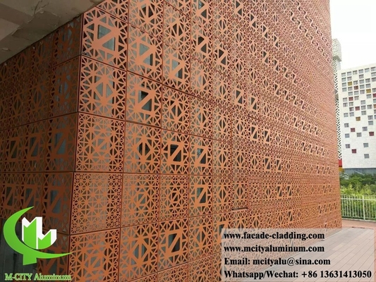 Driehoekige vorm Geperforeerd metalen bekleding aluminium gevels voor gebouwen van architectonische aard