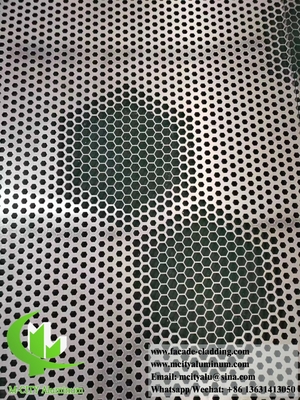 Perforated metal cladding aluminium facades metalen scherm met hollow design hexagon holes