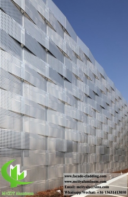 3D-exterieur Metalen geperforeerde bekleding Aluminium gevels voor architectonische decoratie van gebouwen