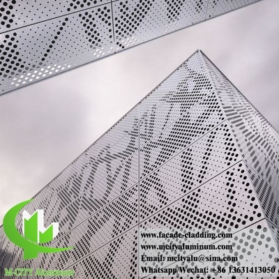 Perforerende metalen schermen voor muren voor de decoratie van metalen buitengevels