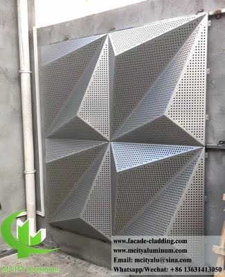 3D gevel metalen scherm perforatie plaat aluminium bekleding voor buitenversiering