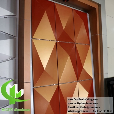 3D-vorm plaat metalen aluminium gevels perforatie plaat gouden kleur