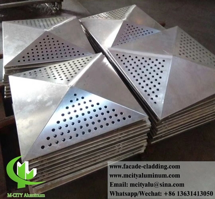 Aluminiumplaten voor wandbekleding, met een perforatie van metaalschermen