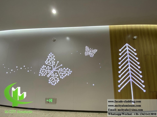 Poedergecoat, wit, van massief aluminium, 2 mm dik voor binnenwanddecoratie